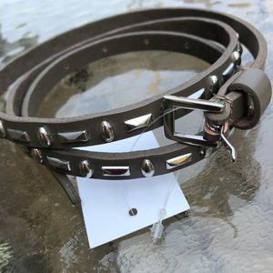 Gap Belt Taupe Genuine Leather Studded Small